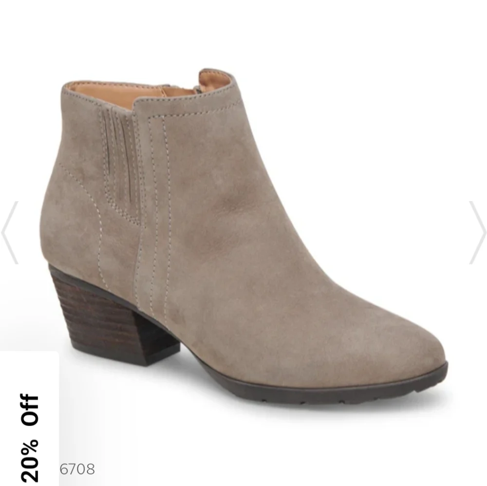 Blondo Valli Bootie Waterproof Suede Ankle  Boot Side‎ Zip Dark Taupe 7.5 Casual - Picture 13 of 13